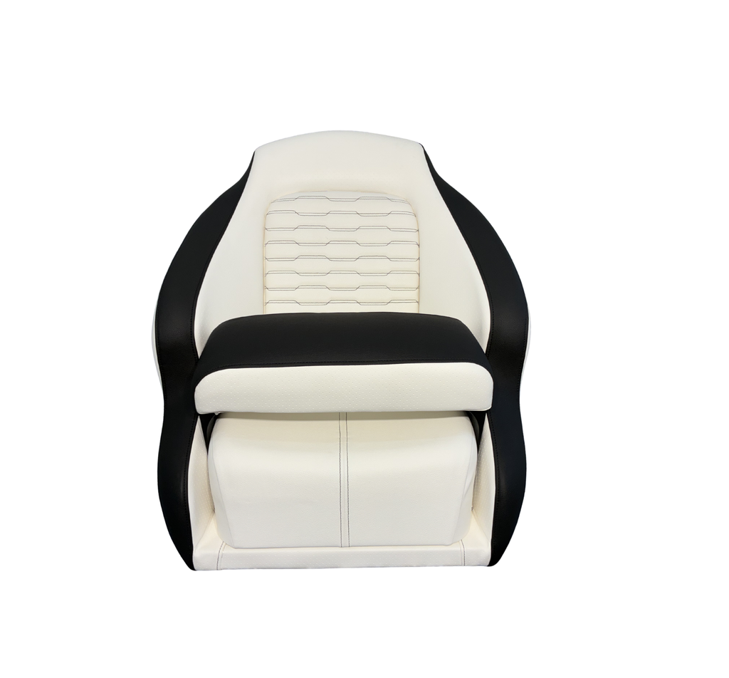 Sea Ray SPX 210 Helm Seat Replacement - Black and White (Ivory)